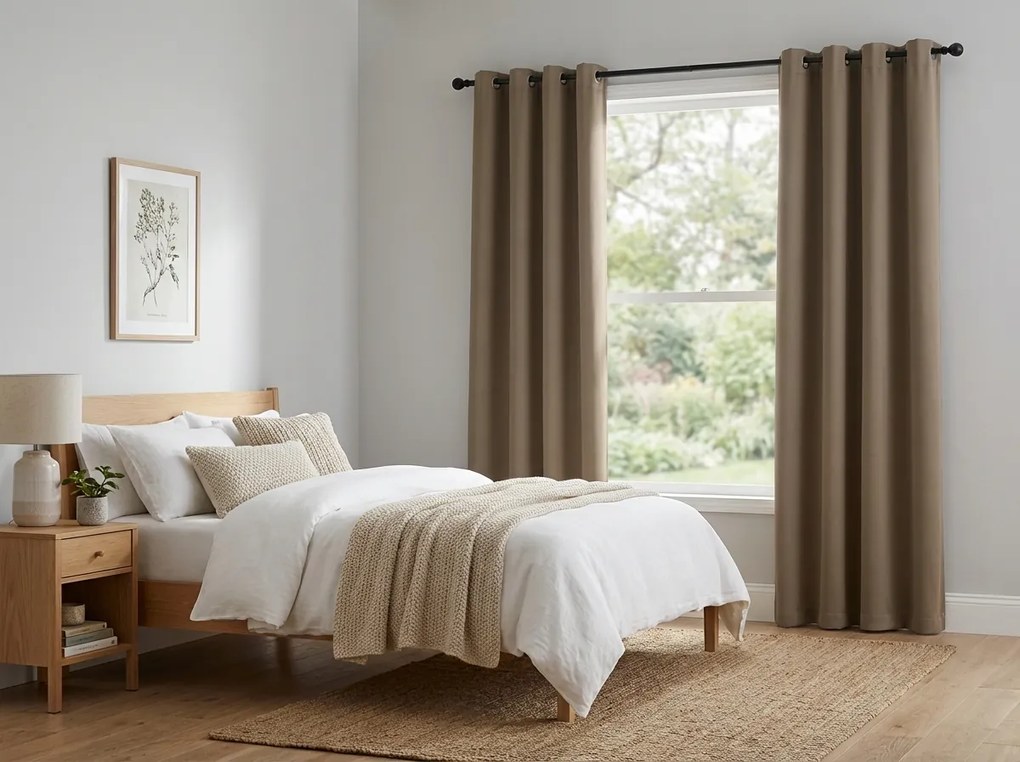 Bézs OXFORD függöny 140x250 cm Felfüggesztés: Hullámos sínszalag