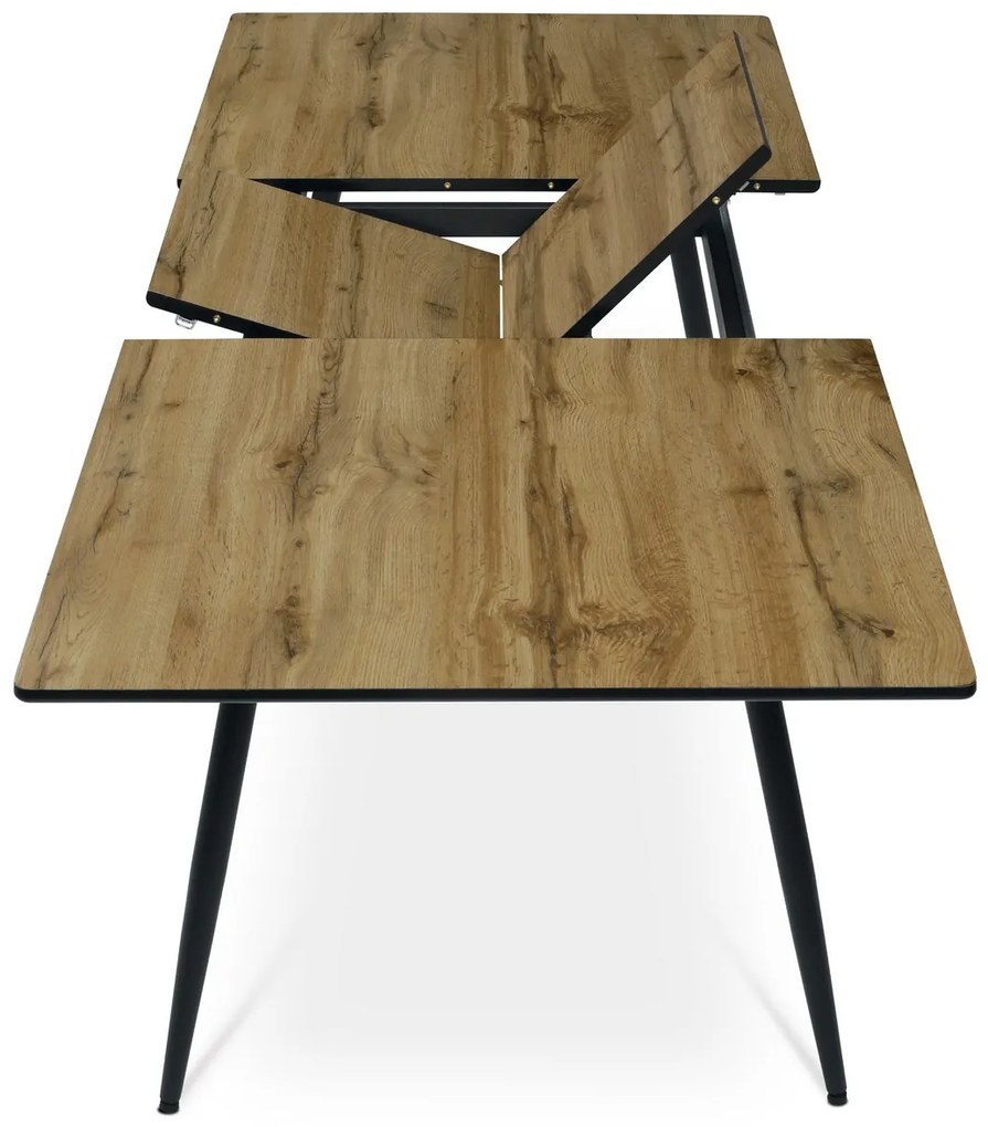 Összecsukható étkezőasztal 140-180 x 80 cm, tölgyfa