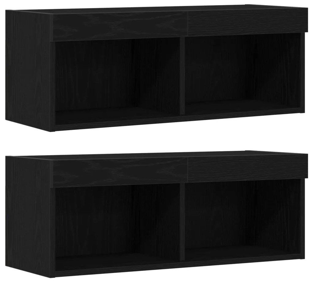 LED TV Szekrény Fekete tölgy 30.5x30x102 cm Műanyag