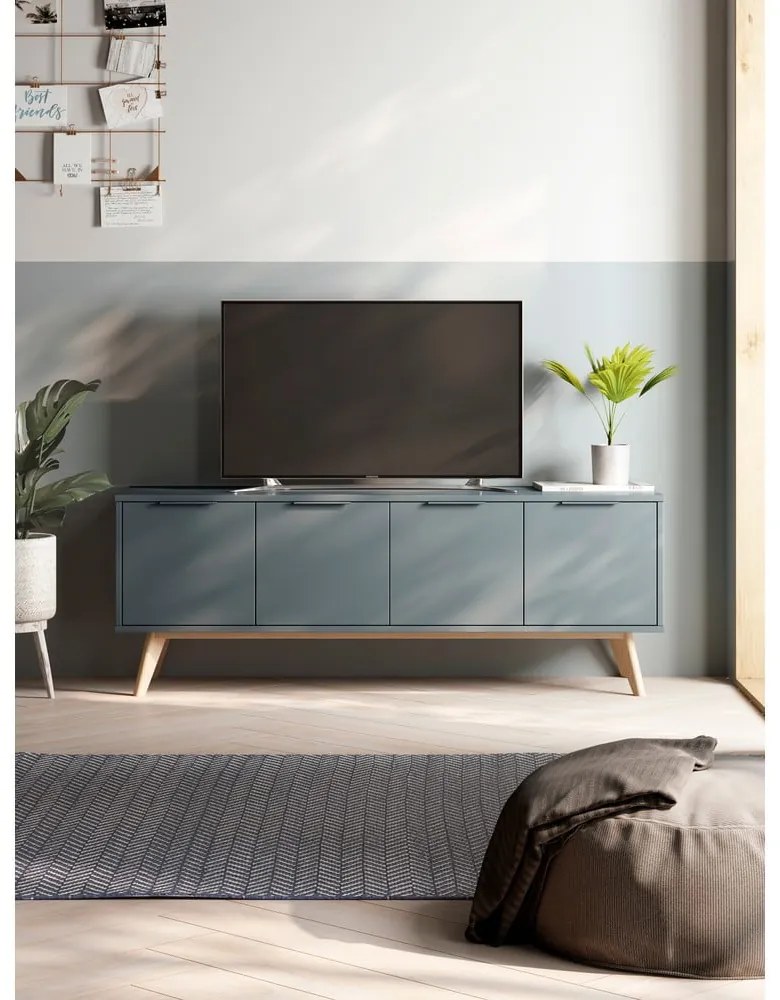 Szürkészöld TV-állvány 140x53x40 cm Pisco – Marckeric