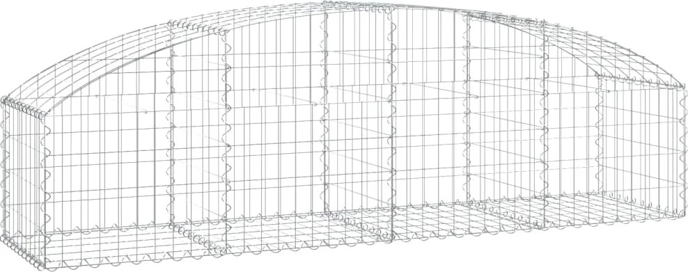 vidaXL íves horganyzott vas gabion kosár 200x50x40/60 cm