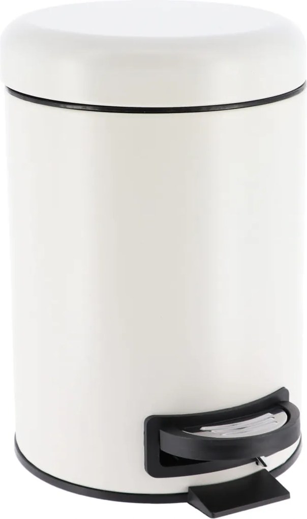 Fém szemeteskosár fehér Core 3L Fürdőszobai Pedálra Nyitható