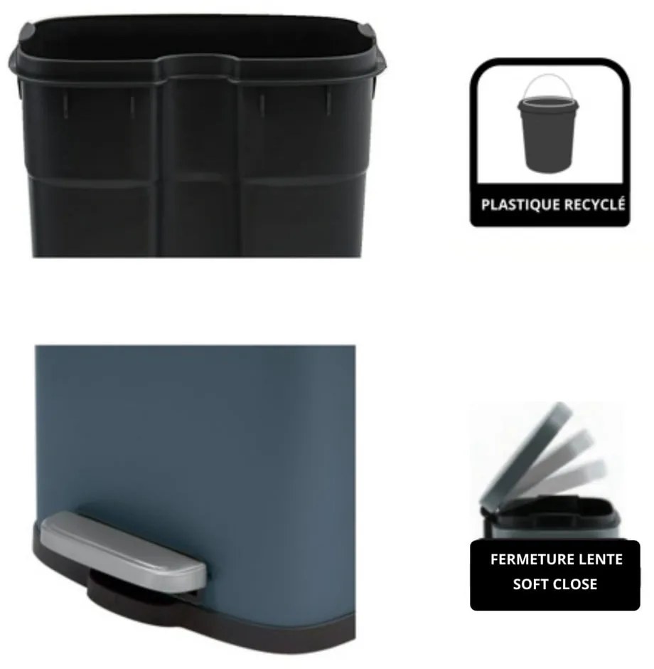 Petróleum színű acél pedálos szemetes 5 l Akira – Spirella