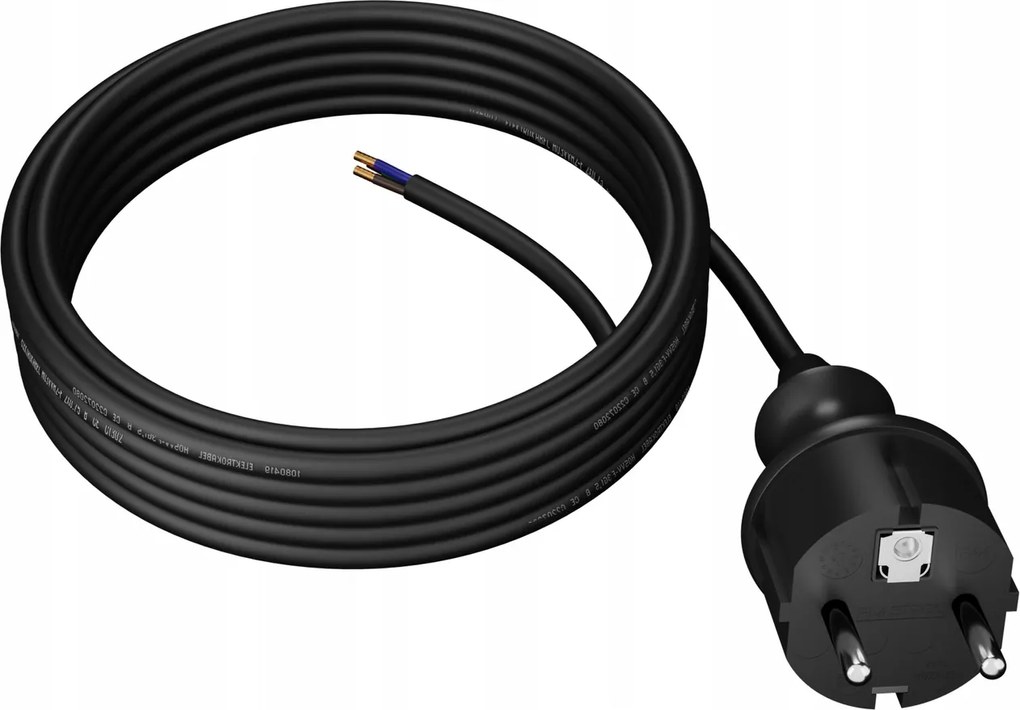 5m csatlakozókábel egyenes csatlakozódugóval 250V 16A 3x1 mm² IP44 H05VV-F