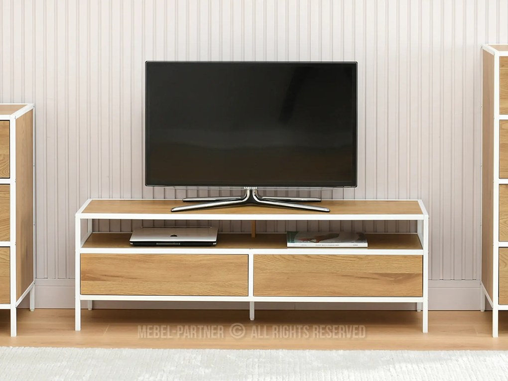 TV asztal/szekrény Soren Rtv (tölgy + fehér). 1111728