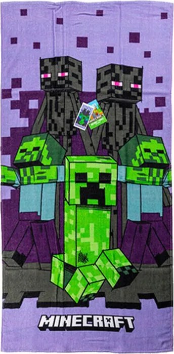 Minecraft Purple fürdőlepedő, strand törölköző 70x140cm
