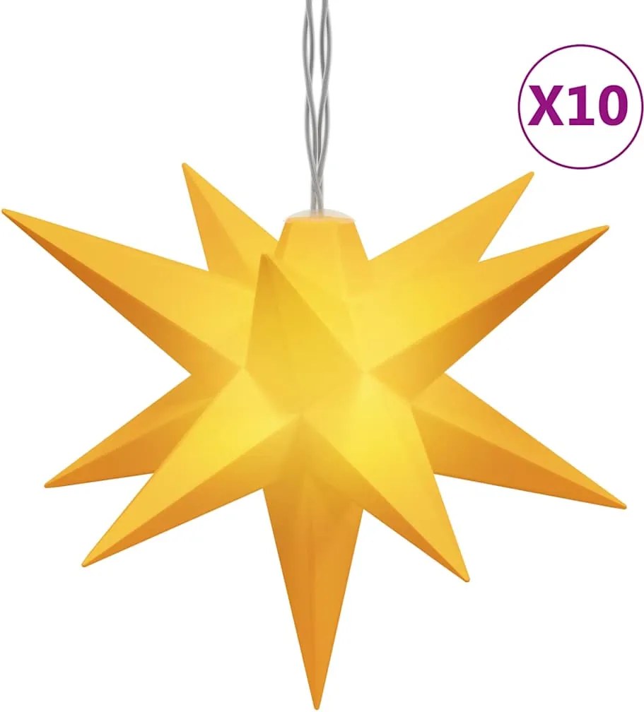 vidaXL 10 db sárga karácsonyi lámpa LED-del 10 cm