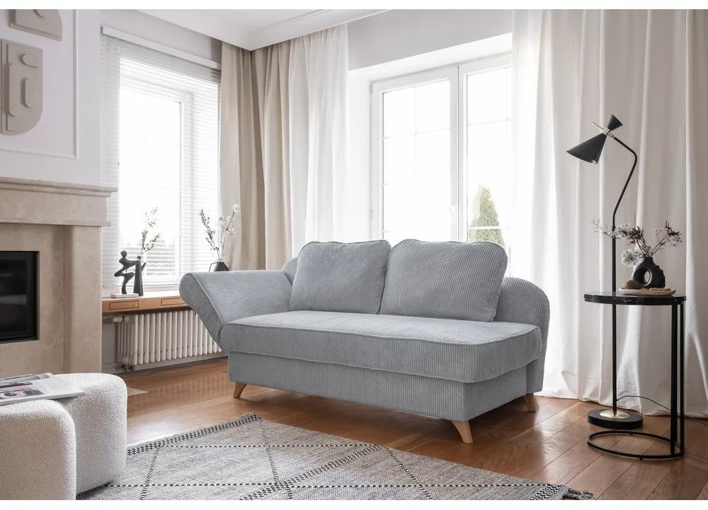 Világosszürke kordbársony heverő (bal oldali) Chic Charlotte – Miuform