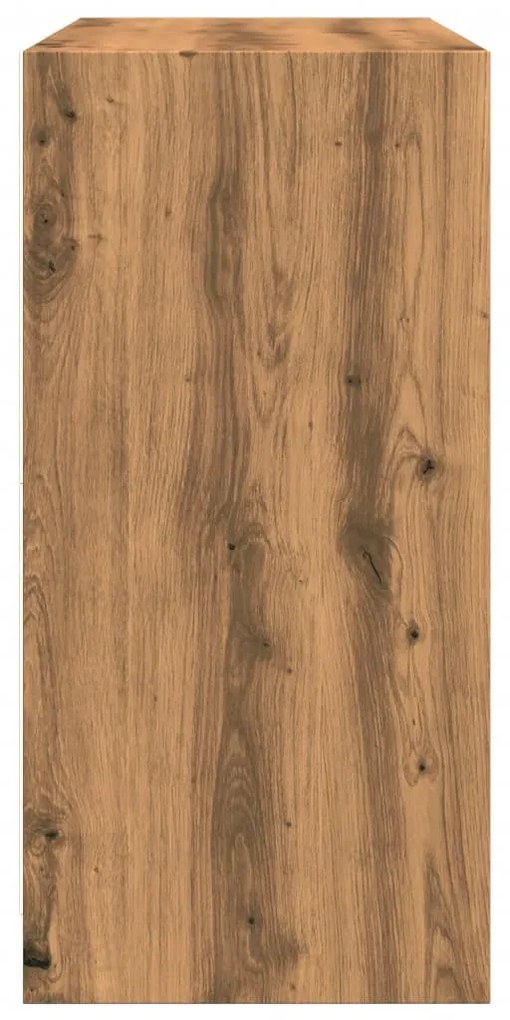 kézműves tölgy színű szerelt fa tálalószekrény 102x37x75,5 cm