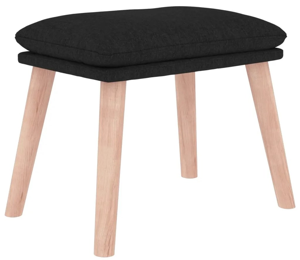 Fekete szövet pihenőfotel lábtartóval