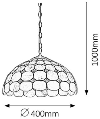Rabalux 8076 - Csillár láncon MARVEL 2xE27/60W/230V