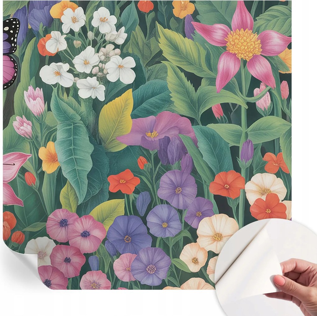 Dekoratív öntapadós fotótapéta irodába Virágos robbanás 250x250 cm