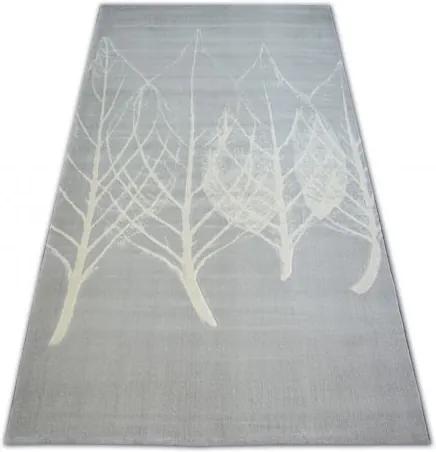 Scandi szőnyeg 18281/652 - LEVELEK szürke krém 80x150 cm