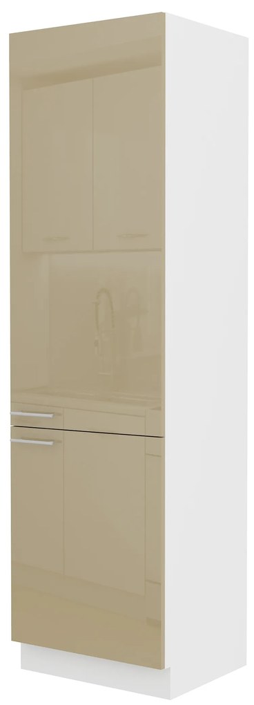 Élelmiszer szekrény Lavera 60 DK 210 2F (fehér + fényes cappucino). 1032393