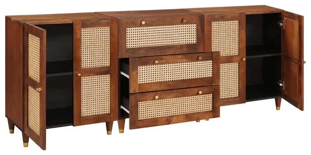 Szófa összeállítás 3 pcs Barna 180 x 33 x 75 cm Tömör mangófa