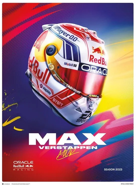 Művészeti nyomat Max Verstappen - Helmet 2023