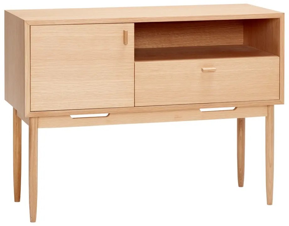 Natúr színű magas komód tölgyfa dekorral 100x75 cm Cube – Hübsch