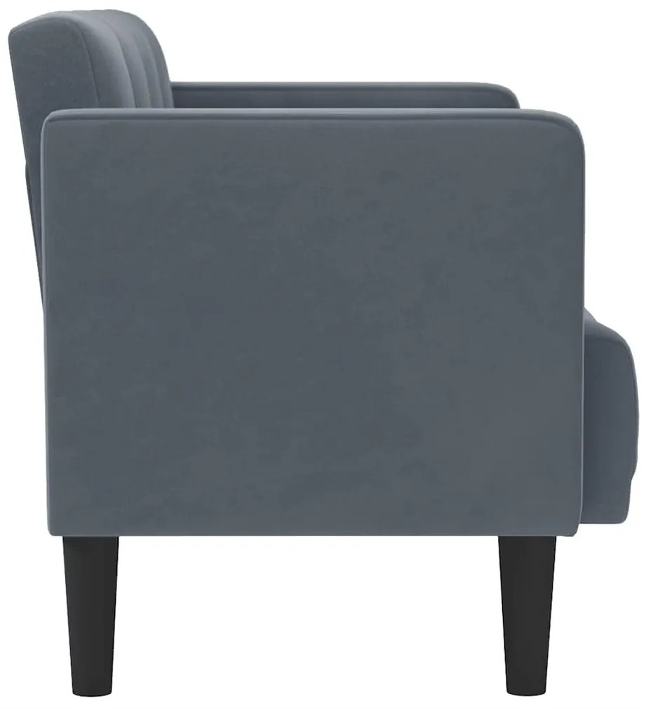 sötétszürke bársony loveseat kanapé 111 cm