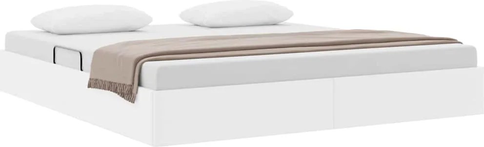 vidaXL Tárolós Ágy fejtámlával Tiszta Fehér 160 x 200 cm Műbőr