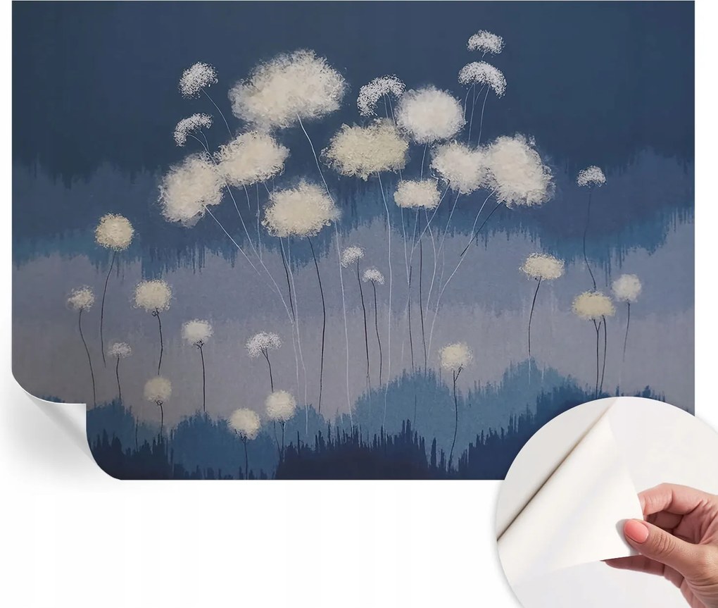 Dekoratív Öntapadós Tapéta Divatos Minták Fehér pitypangok 312x219 cm