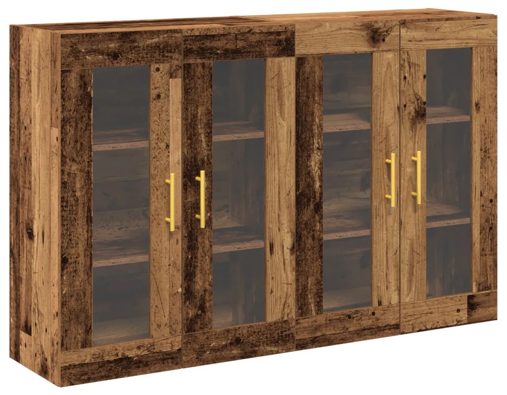 Fali Szekrények 2 pcs Öreg fa 69,5 x 34 x 90 cm Faanyag