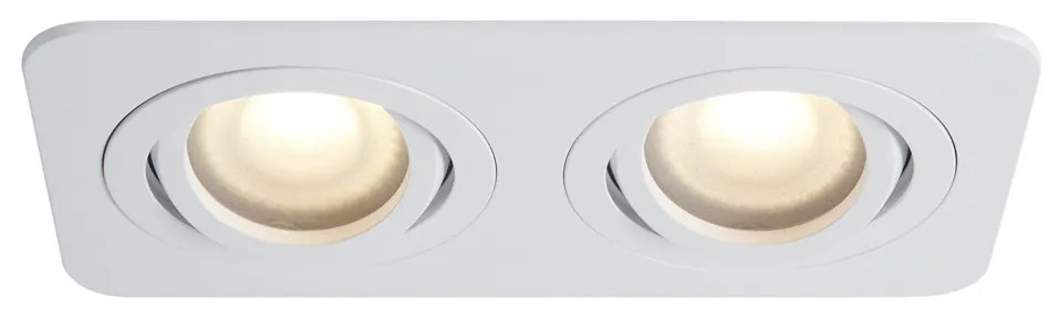 6 darabos, lekerekített, süllyesztett spotlámpa szett, fehér, GU10 50mm, forgatható és dönthető, IP44, 2-lámpás - Alberto