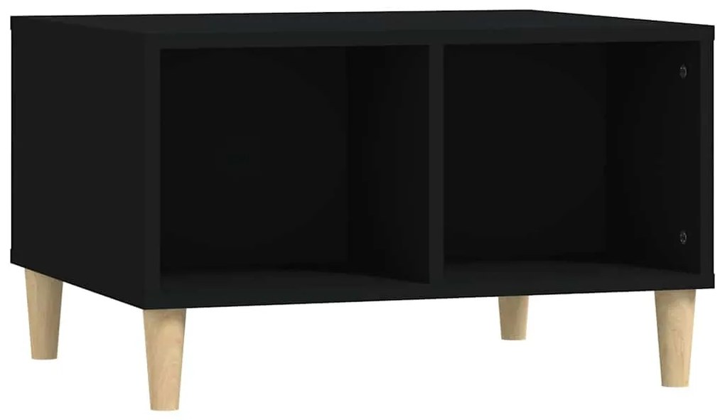 Fekete szerelt fa dohányzóasztal 60x50x36,5 cm