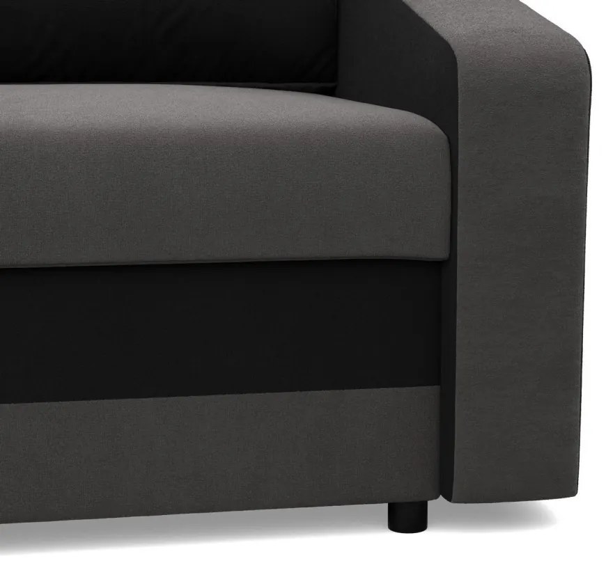 Hewlet kanapéágy, szövet anyag, hab töltet, szürke - fekete