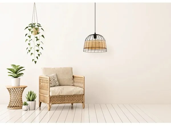 Eglo 55709 - Csillár zsinóron ANWICK 1xE27/40W/230V rattan