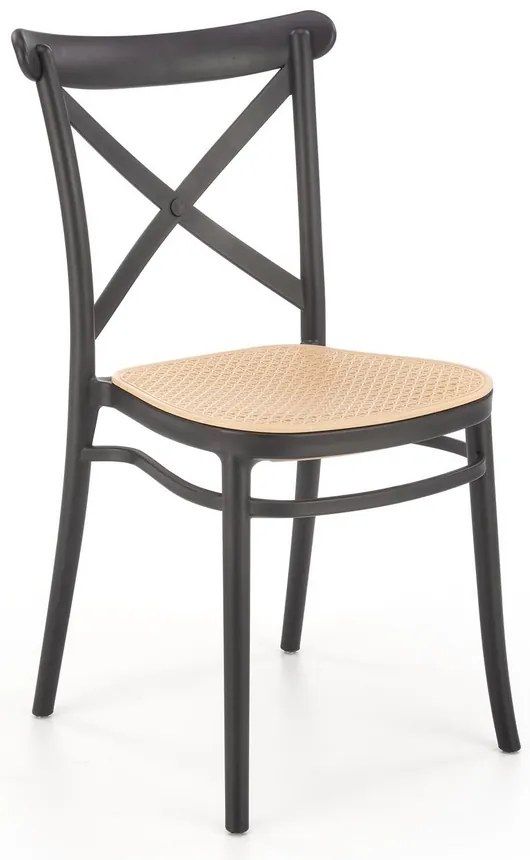 Nikola étkezőszék, rattan / fekete