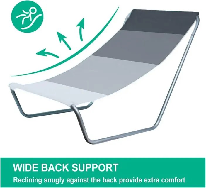 Összecsukható tengerparti napozóágy SAND, szürke csíkos