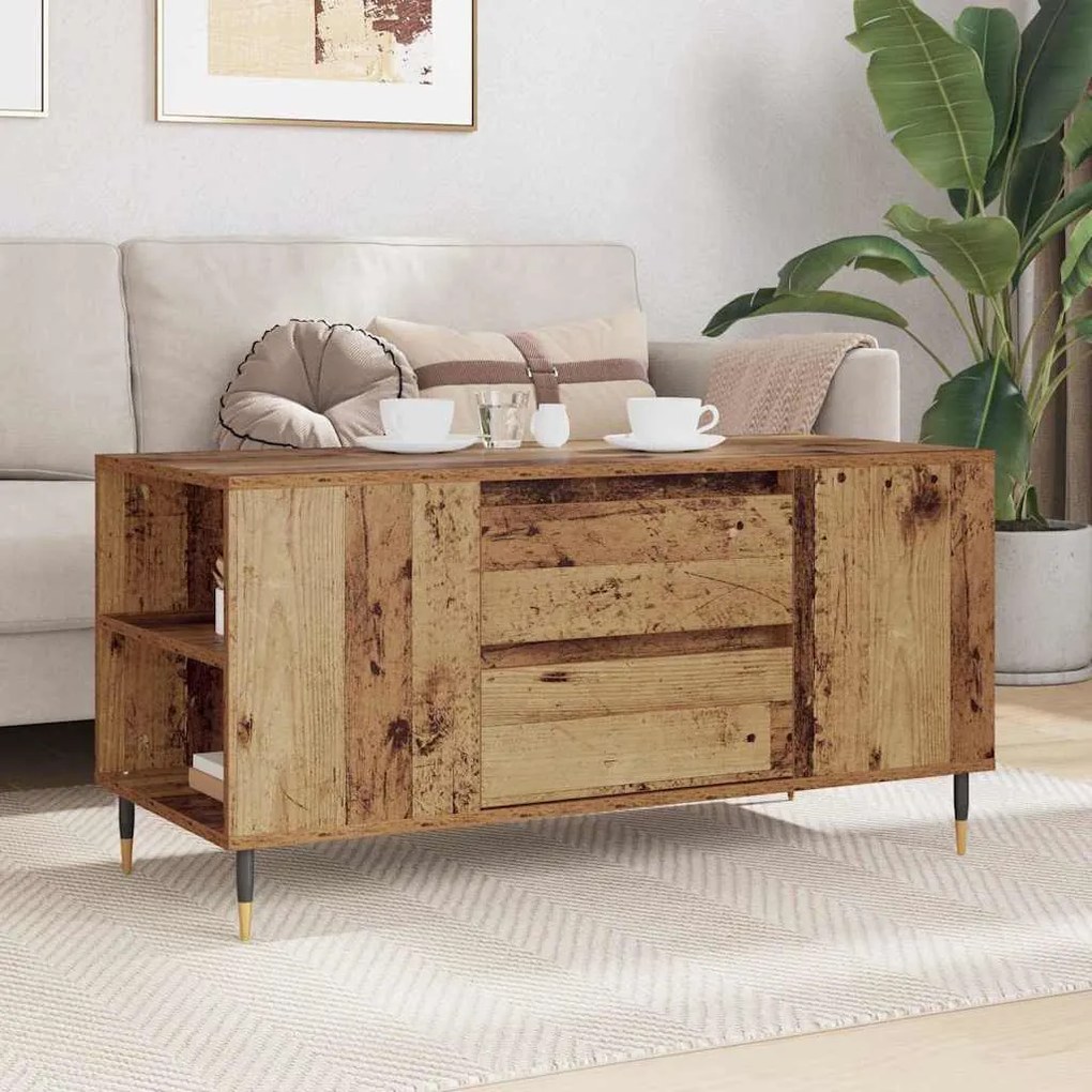 Dohányzóasztal with Drawer Régi fa 102 x 44.5 x 50 cm Faanyag