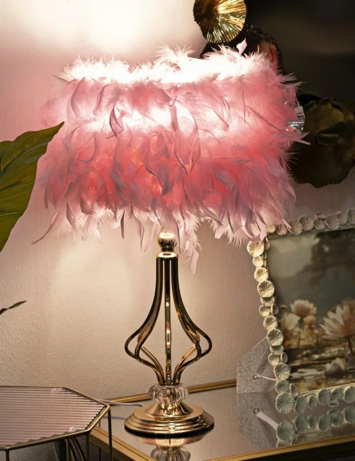 Asztali lámpa tarty pink ø 25x54cm