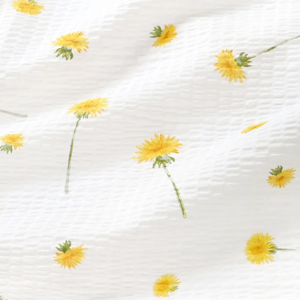 Goldea krepp ágyneműhuzat duo - pitypangok, sárga hátoldal 140 x 200 és 70 x 90 cm