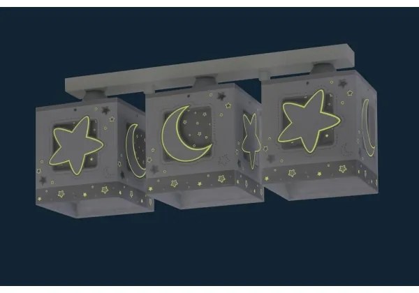 Dalber 63233NE - Gyerek mennyezeti lámpa MOONLIGHT 3xE27/60W/230V