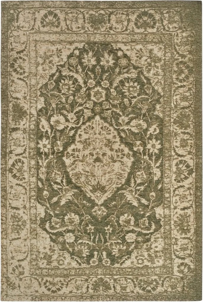 Nappali szőnyeg 160x235cm, univerzális, klasszikus bézs-zöld minta