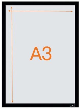 Posztertábla, fali, A3 méret, műanyag keret, 2 db, NOBO, fekete (VN5700)