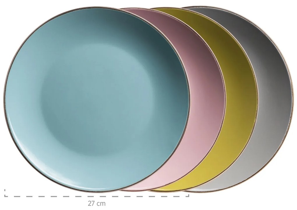 Mäser Metallic RIM Pastel 16 részes étkészlet