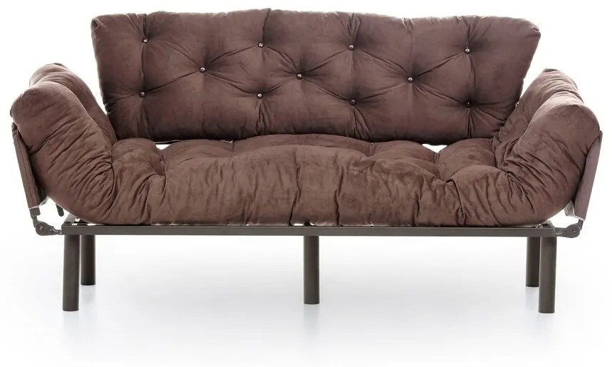 Nitta Triple Kihúzhatós Kanapé, Futon, 3 személyes, 225x70 cm, fém, barna