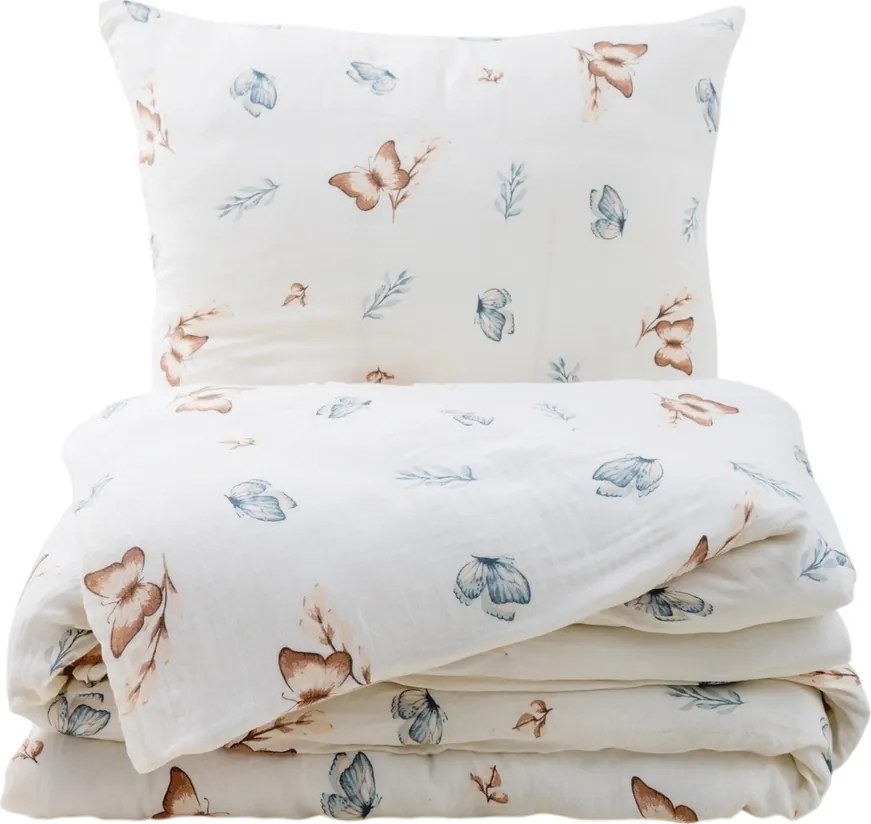 Matex Pillangók muszlin ágyneműhuzat, 140 x 200 cm, 70 x 90 cm