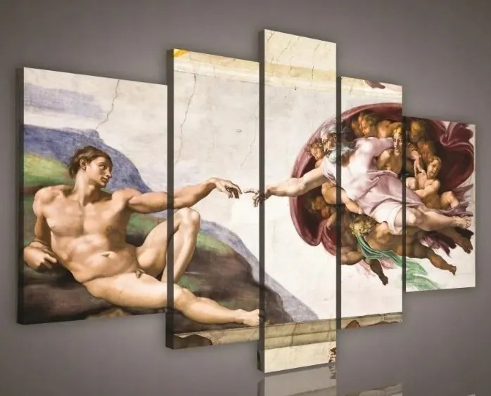 Vászonkép 170x100 Ádám teremtése Michelangelo vallás Isten érintés reneszánsz