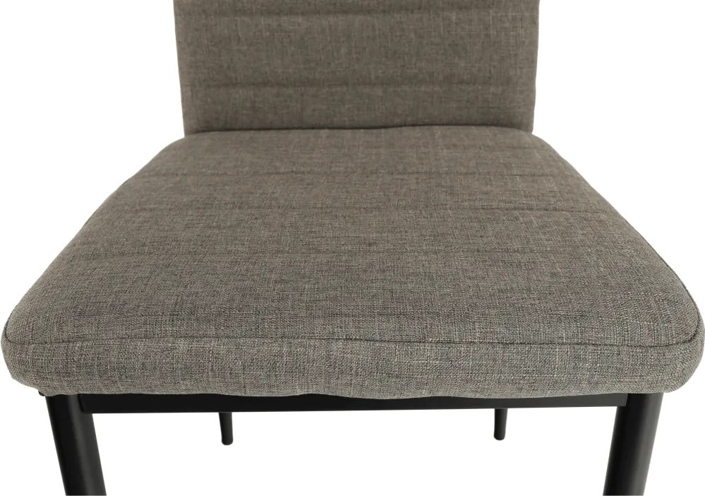 Étkezőszék, barna szövet/fekete fém, COLETA NOVA