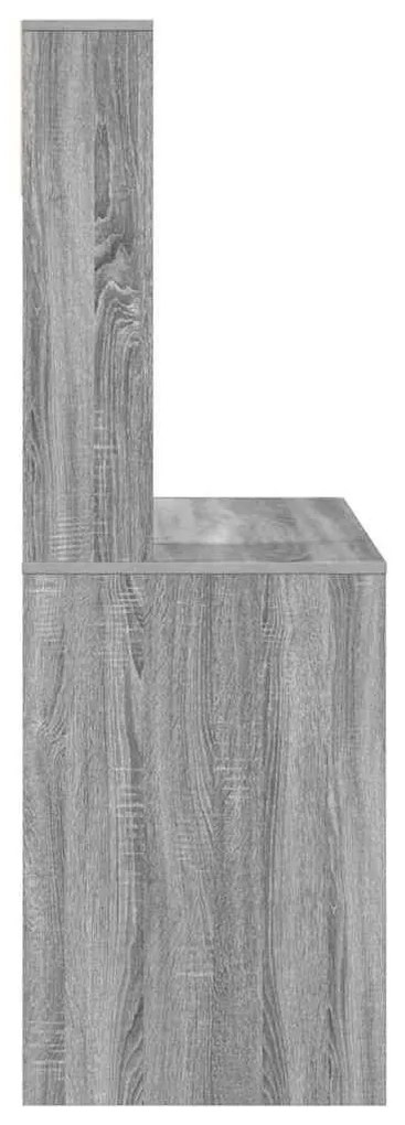 Asztal polcokkal Szürke sonoma 91 x 50 x 149 cm Faanyag