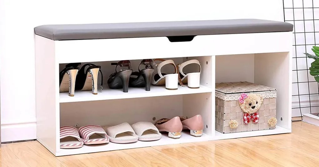 Cipőtároló pad párnázott üléssel