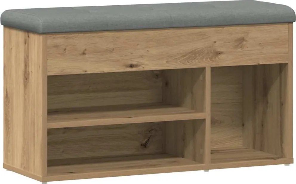 vidaXL kézműves tölgy szerelt fa cipőtároló pad 82x32x45,5 cm