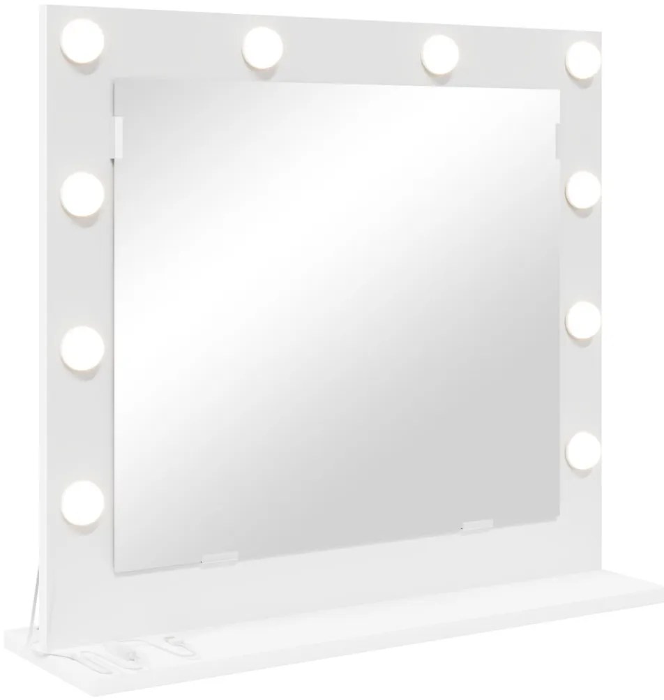 LED világítással ellátott sminktükör Fehér 60x55x18 cm