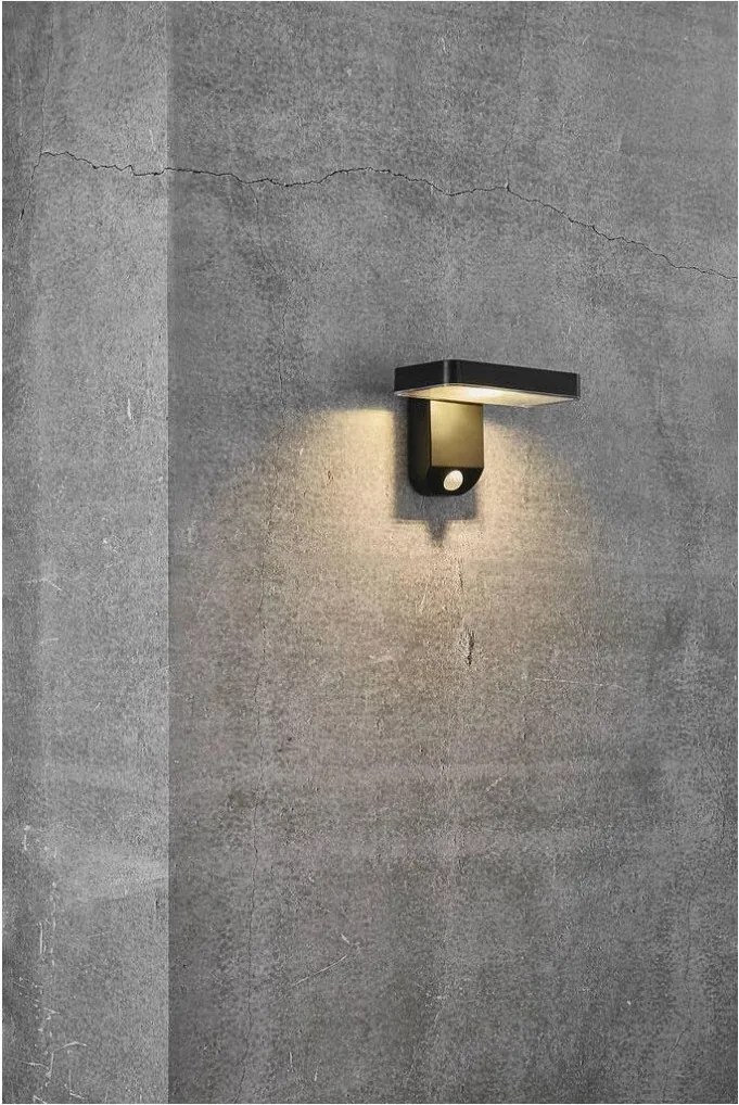 NORDLUX 2118161003 RICA Fali Lámpa Mozgásérzékelővel Fekete LED IP44