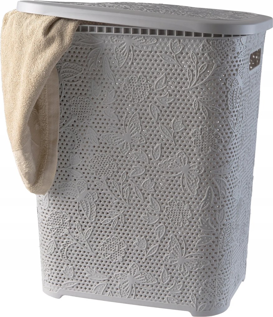 Szennyestartó Kosár 55L-ES Műanyag Tartály Nagy, Fedéllel, Szabadon Álló