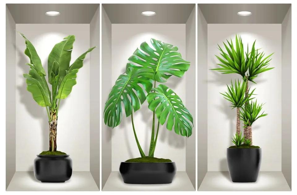Green Plants 3 db-os 3D falmatrica szett - Ambiance