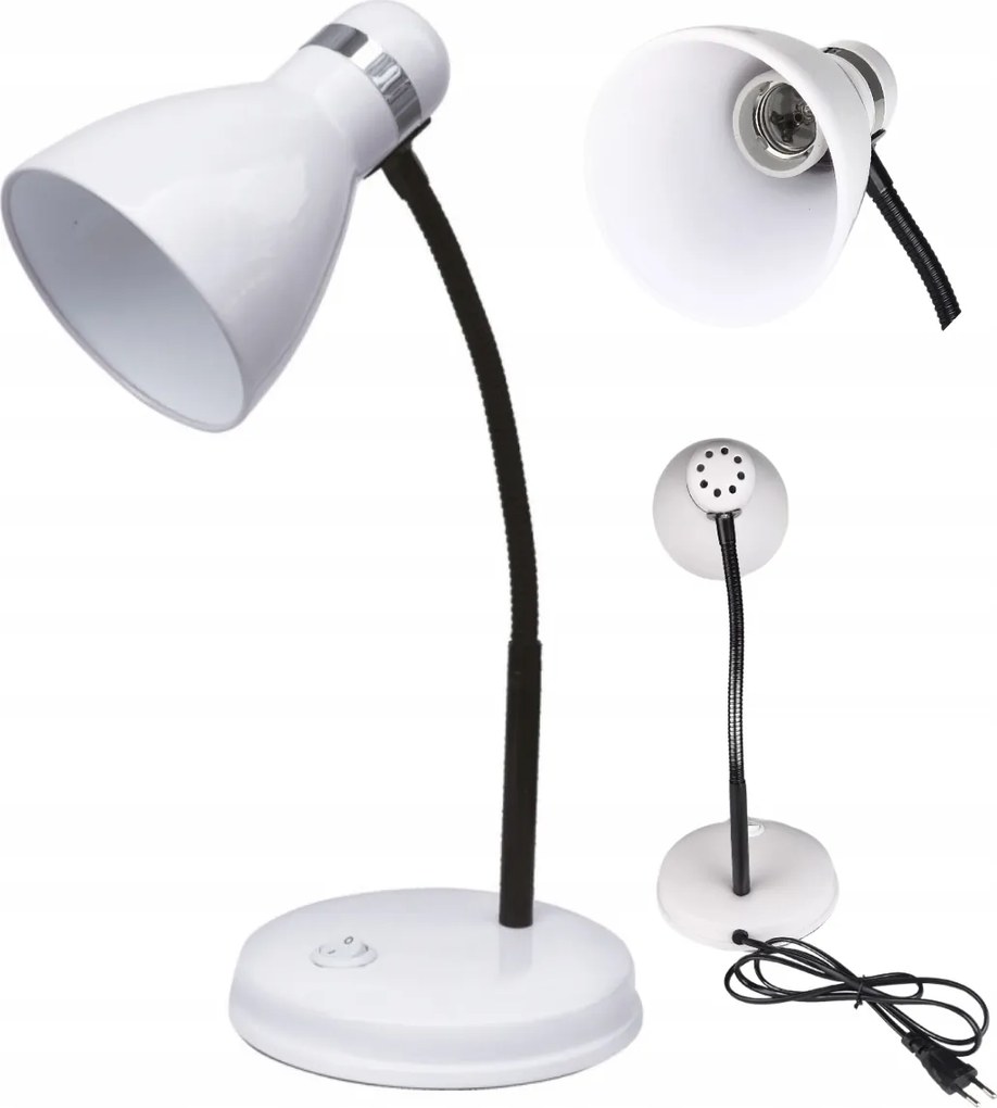 Iskolai lámpa fehér Rugalmas éjjeli asztali lámpa E27 Nilsen